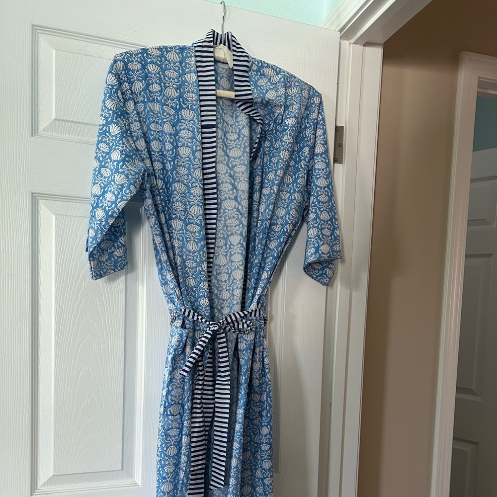 Super light cotton block, print, kimono robe